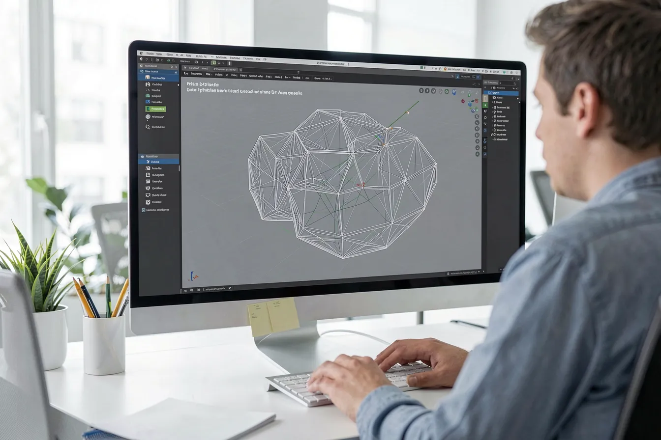 Text-to-3D AI generative design prototyping in a modern studio